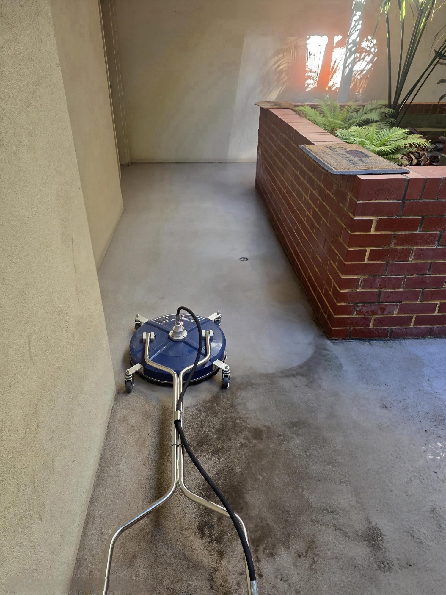 High pressure surface cleaning on concrete — Perth commercial property